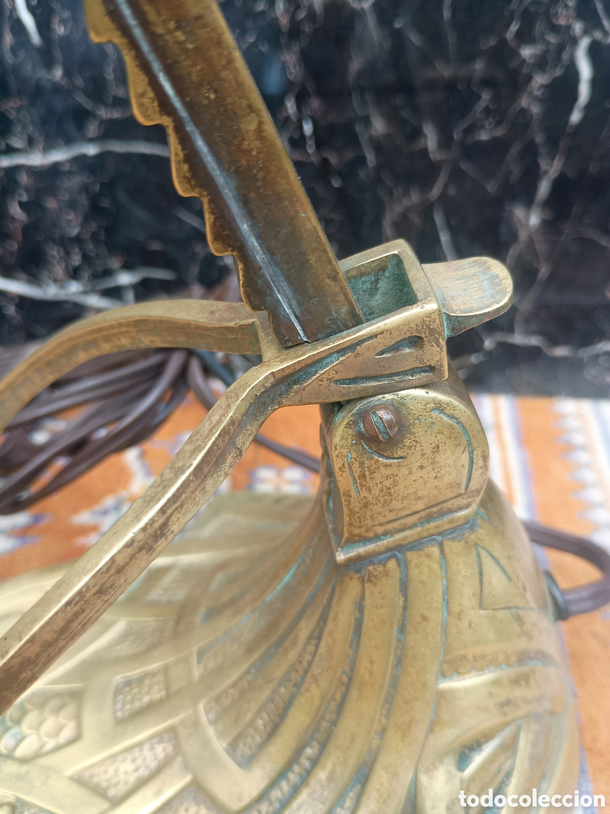 Antig&uuml;edades: L&aacute;mpara bronce Art Deco despacho - Foto 9