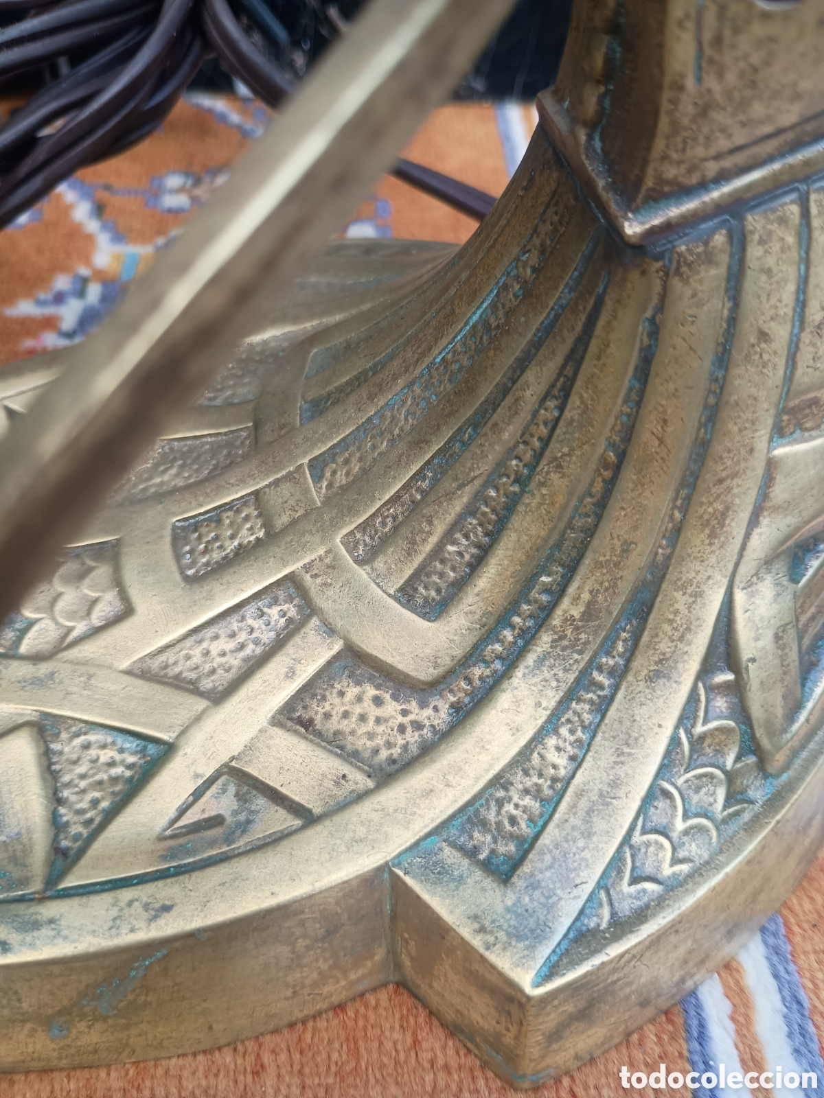 Antig&uuml;edades: L&aacute;mpara bronce Art Deco despacho - Foto 10
