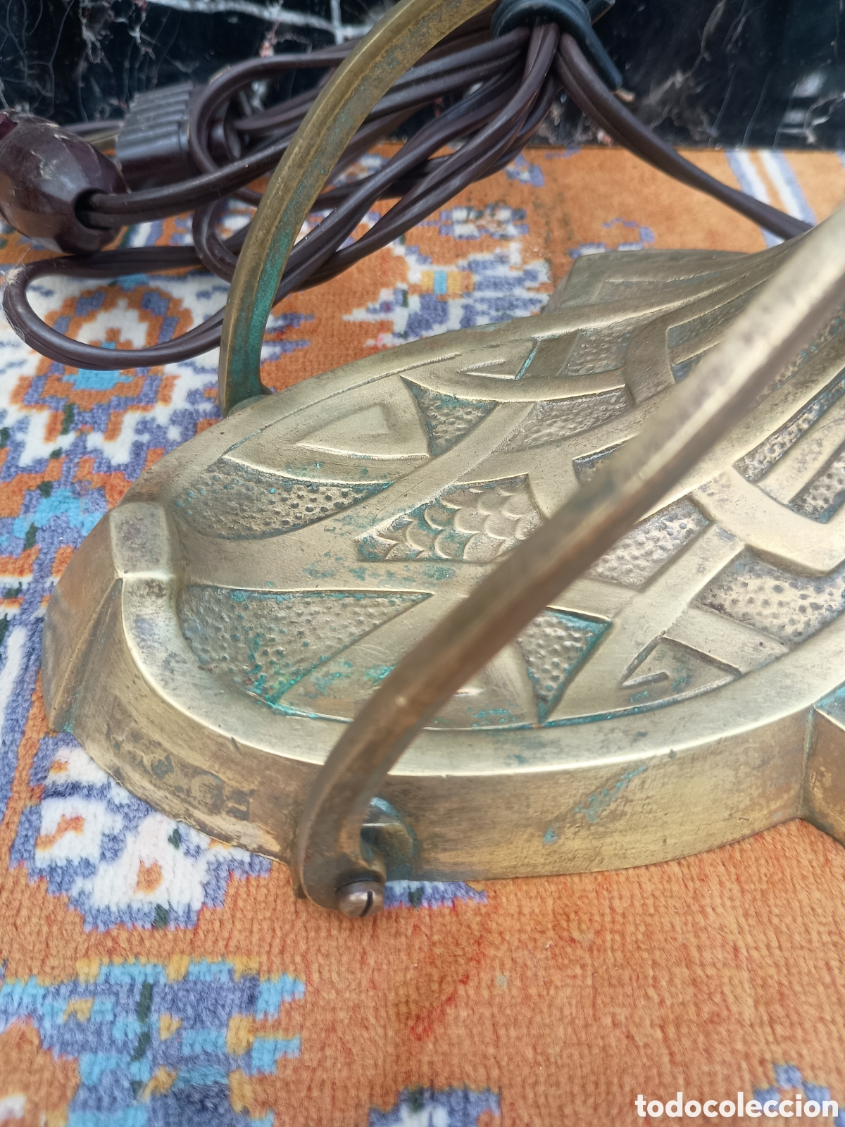 Antig&uuml;edades: L&aacute;mpara bronce Art Deco despacho - Foto 11