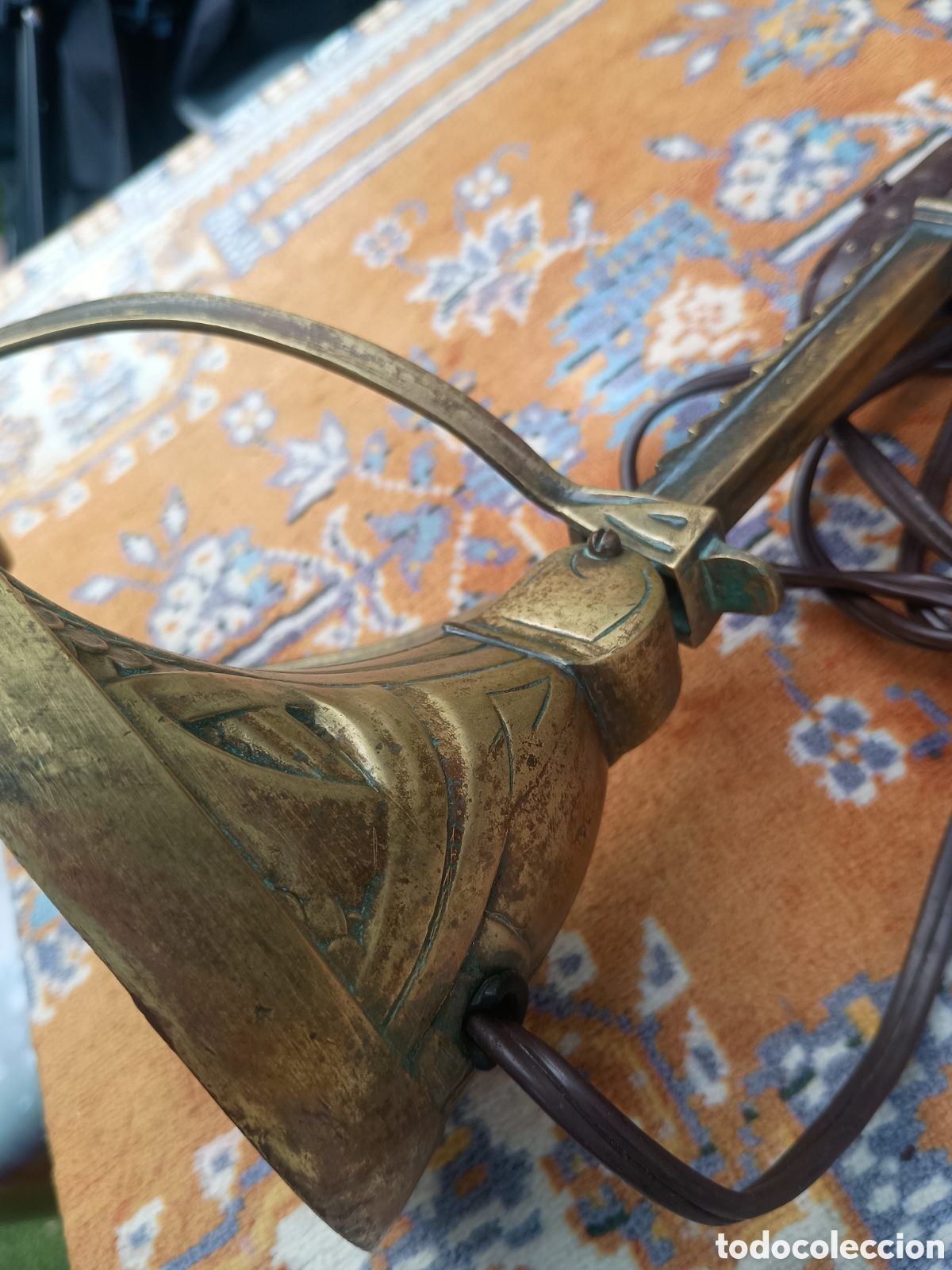 Antig&uuml;edades: L&aacute;mpara bronce Art Deco despacho - Foto 15