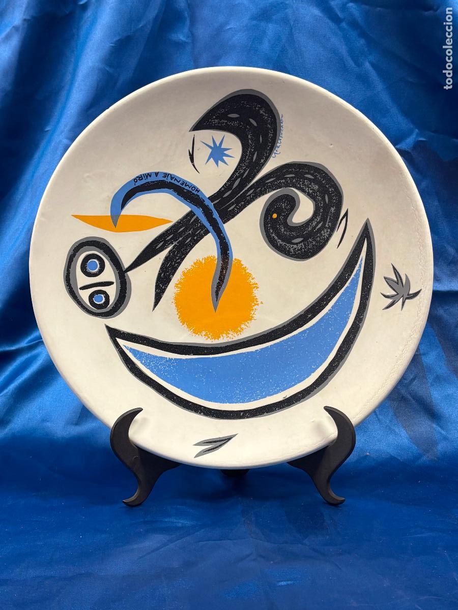 Antiques: plato decorativo d homenaje Joan Mir&oacute; marca wander