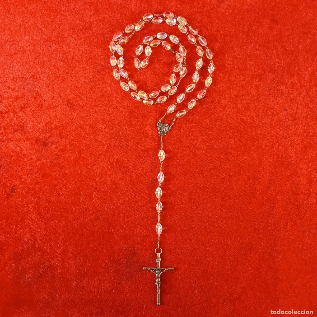 Antig&uuml;edades: ROSARIO CAT&Oacute;LICO - ELABORADO EN CRISTAL Y CRUCIFIJO EN METALICO - JOAQUIN XIMENES JOYERO - MATAR&Oacute;