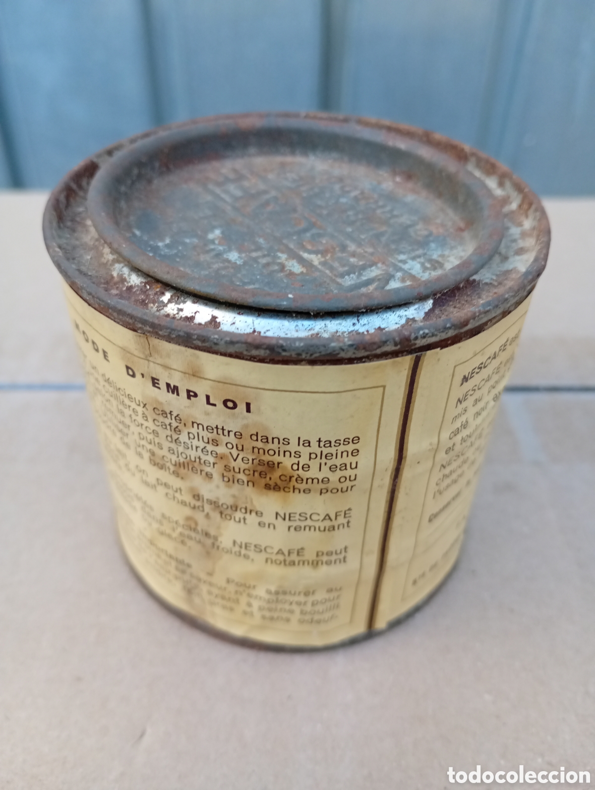 Antig&uuml;edades: Lata bote Nescaf&eacute; franc&eacute;s - Foto 2