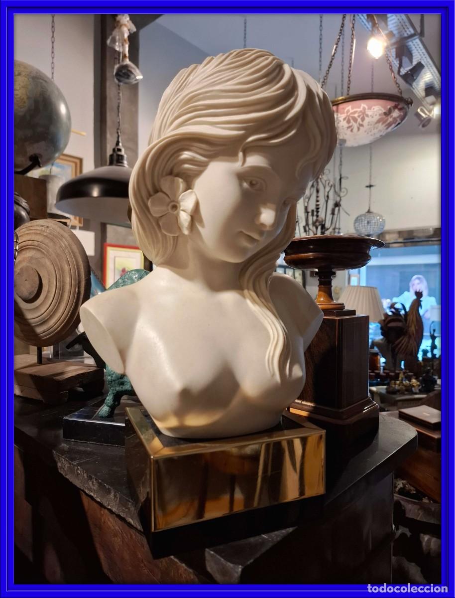 Antig&uuml;edades: BUSTO DE UNA NI&Ntilde;A FIRMADO SAN SEN