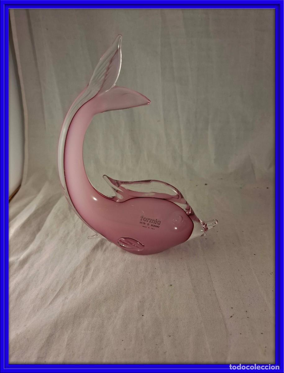 Antiquit&eacute;s: FIGURA DE UN PEZ DELFIN DE CRISTAL DE MURANO