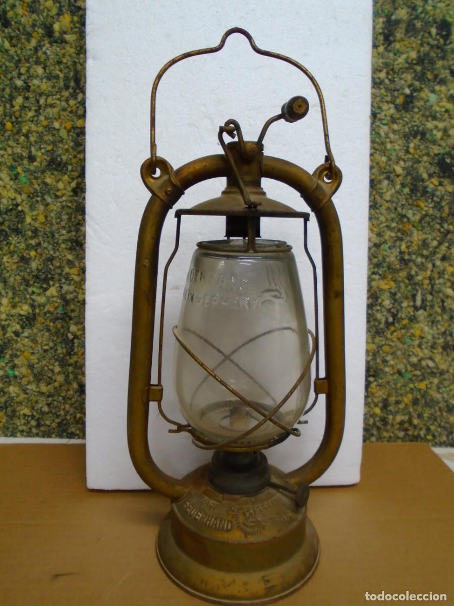 Antig&uuml;edades: ANTIGUO FAROL/LAMPARA DE TORMENTA FEVERHAND NR.427 DE QUEROSENO.RARO.