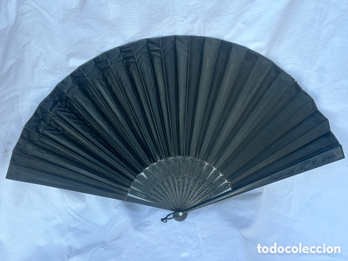 Antig&uuml;edades: Elegante pericon negro de seda