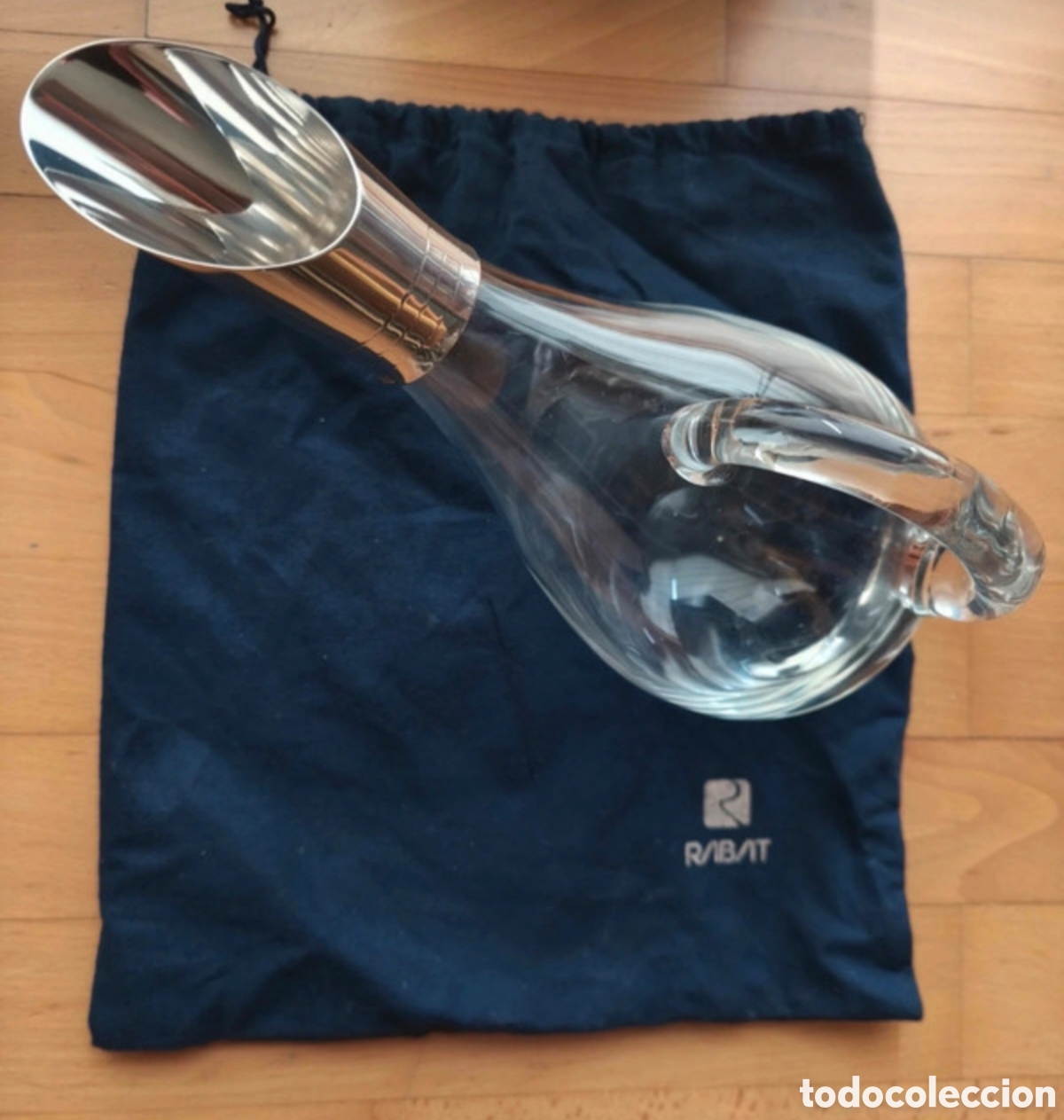 Antig&uuml;edades: Decantador de vino Plata de ley 925 y cristal soplado, Premium Rabat