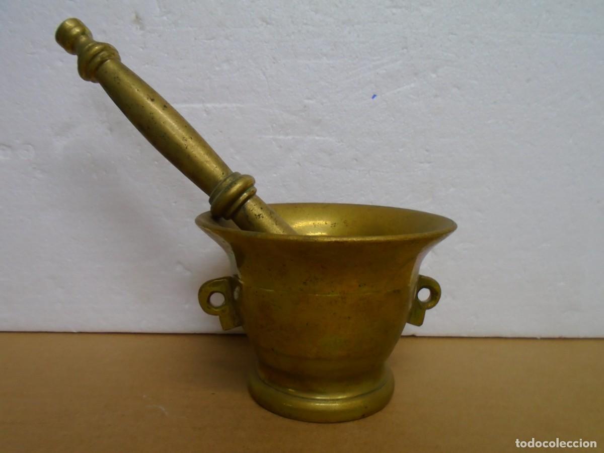 Antig&uuml;edades: ANTIGUO MORTERO O ALMIREZ DE BRONCE CON SU RESPECTIVO MAZO (O MAJA)