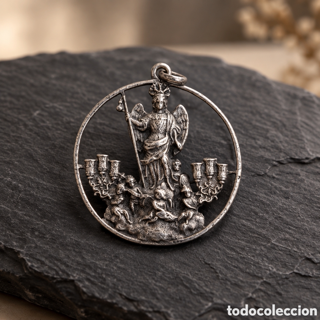 Antig&uuml;edades: ANTIGUA MEDALLA SAN RAFAEL ELABORADA EN PLATA