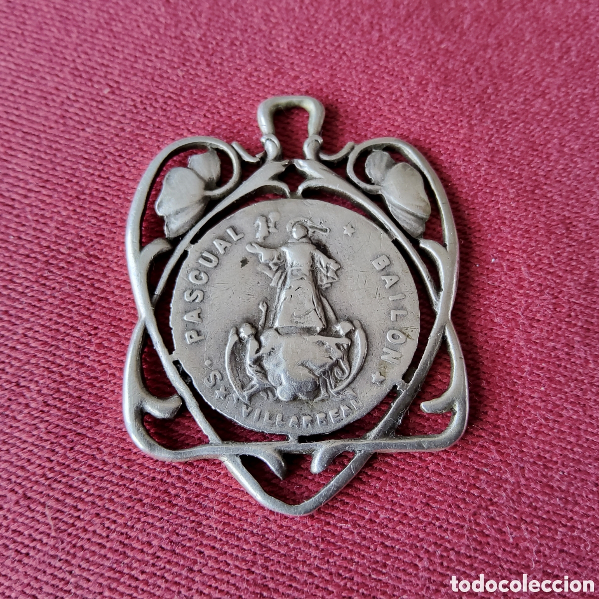 Antig&uuml;edades: ANTIGUA MEDALLA ART NOUVEAU DE SAN PASCUAL BAILON, VILLAREAL, CASTELL&Oacute;N