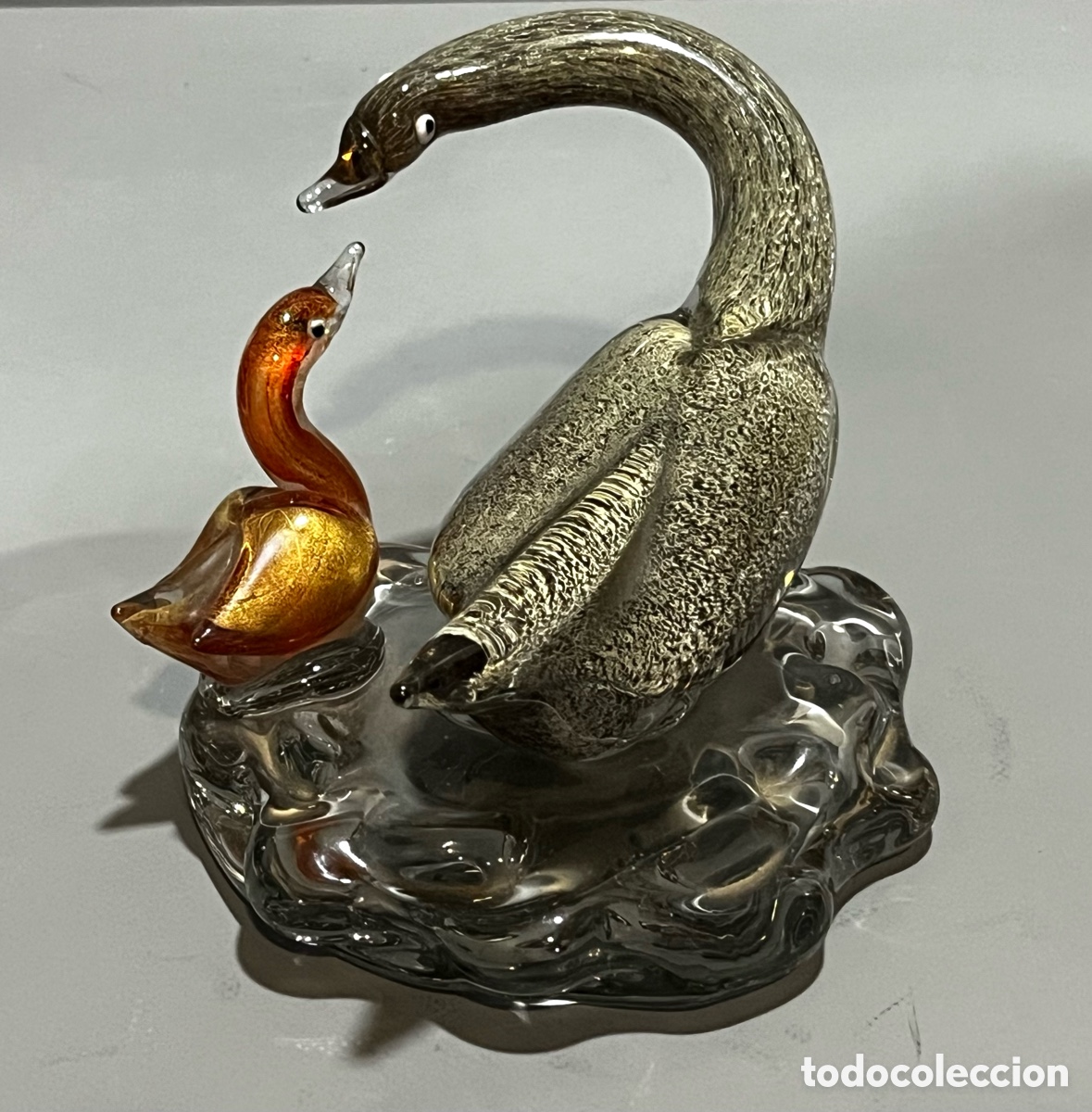 Antig&uuml;edades: PAREJA DE PATOS EN CRISTAL DE MURANO