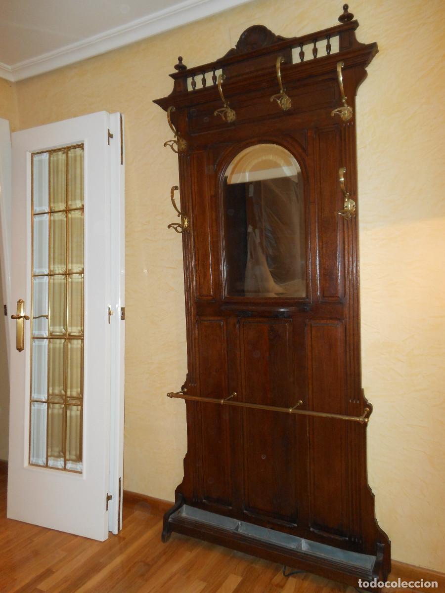 Antig&uuml;edades: Mueble perchero recibidor - Foto 2