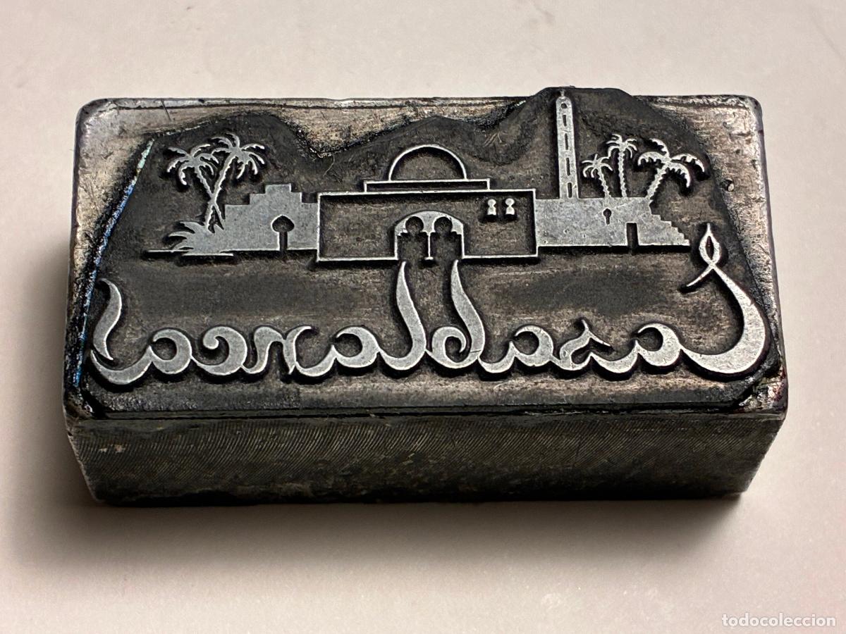 Antig&uuml;edades: cu&ntilde;o troquel sello de imprenta en metal Pub Casablanca Albacete 3,5 x 5,5 cm ver fotos