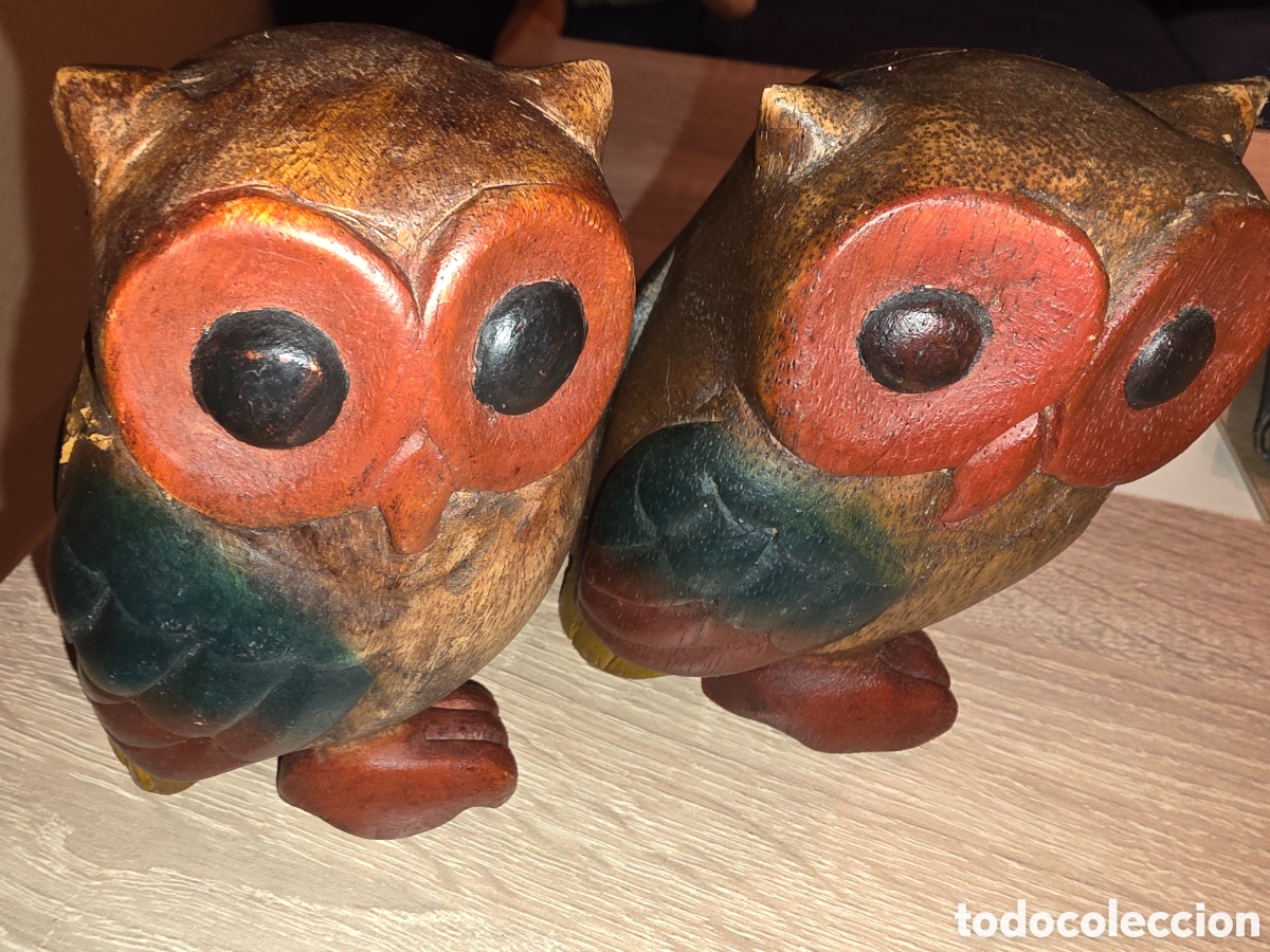 Antig&uuml;edades: Figuras de b&uacute;ho de madera - Foto 2