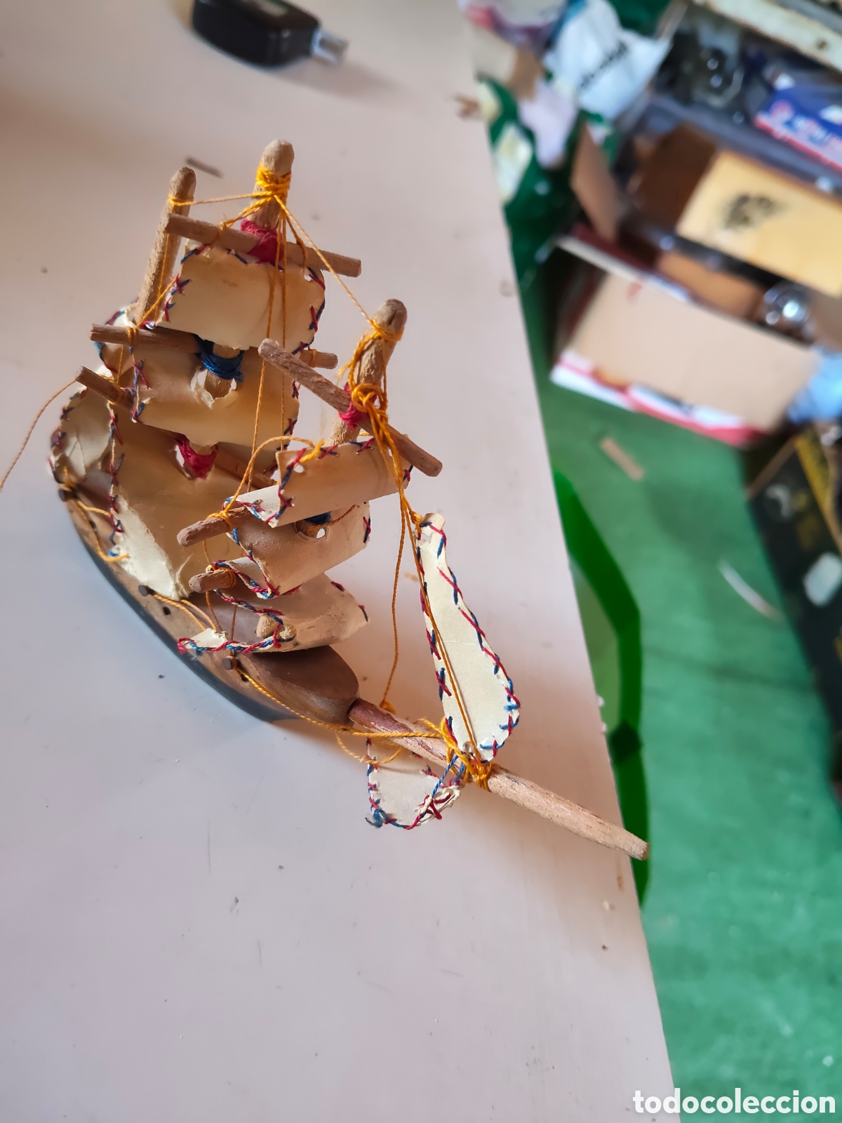 Antig&uuml;edades: Barco artesanal hecho a mano - Foto 3