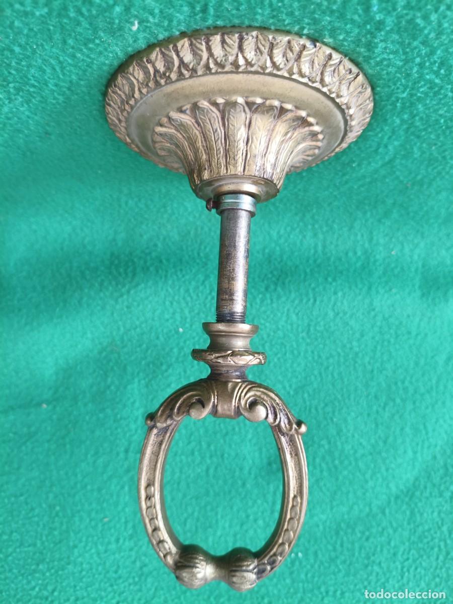 Antig&uuml;edades: ANTIGUO FLORON DE BRONCE PARA COLGAR LAMPARA DE TECHO