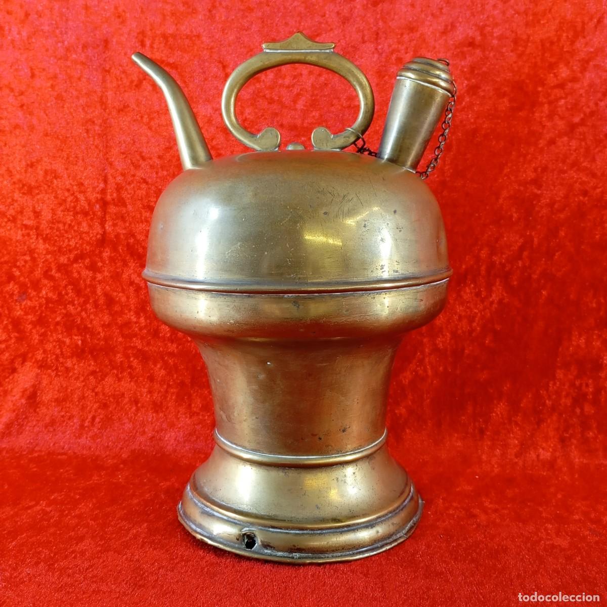 Antig&uuml;edades: ANTIGUO BOTIJO DE PIPORRO MET&Aacute;LICO - EN BRONCE - SIGLO XIX - TRADICIONAL ESPA&Ntilde;OL - 24,5 CM DE ALTURA