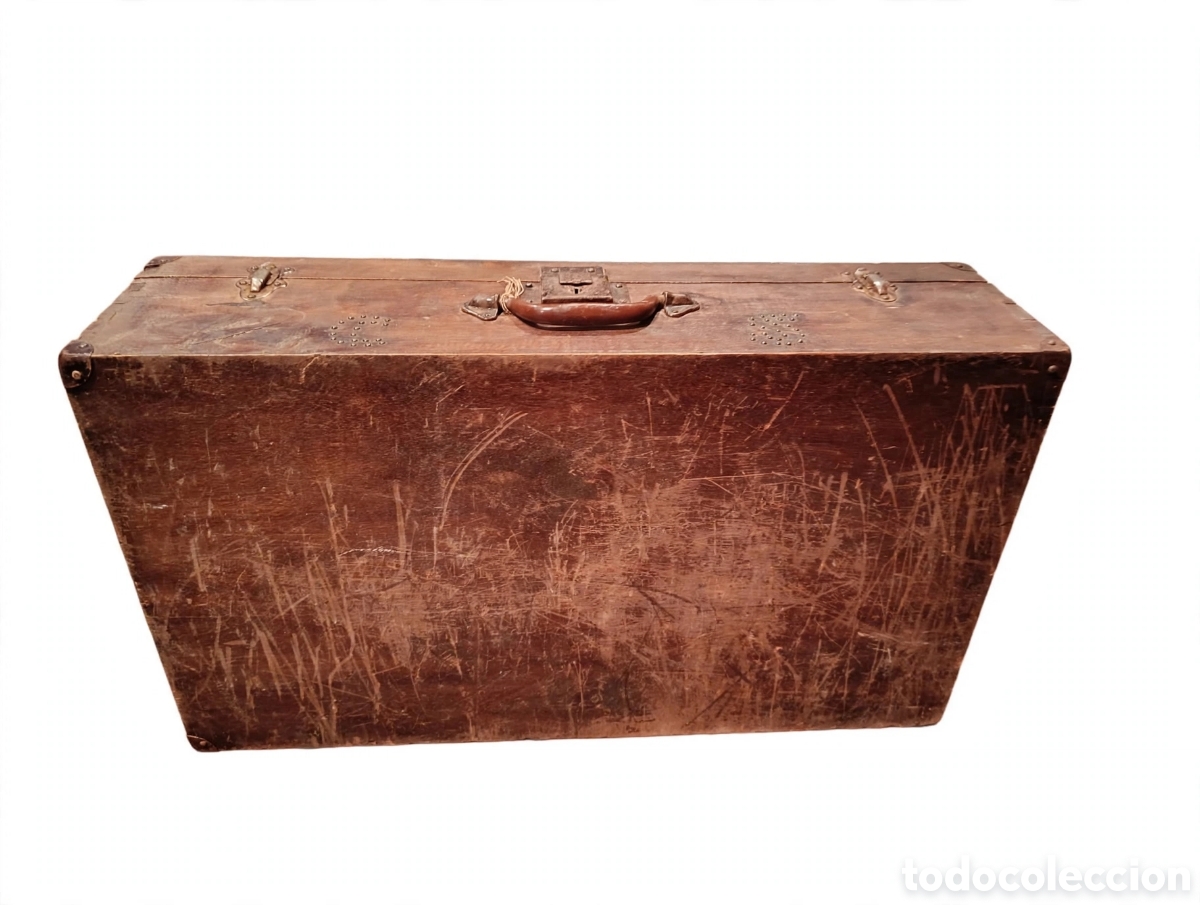 Antig&uuml;edades: Maleta de Madera Antigua A&ntilde;os 50