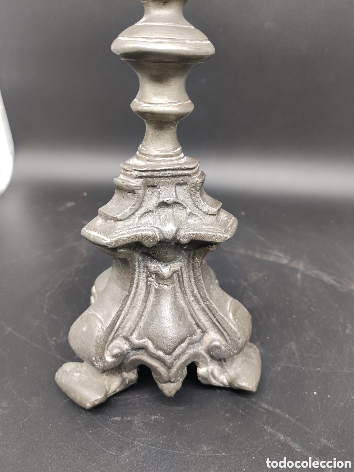 Antig&uuml;edades: Candelero de esta&ntilde;o antiguo - Foto 2