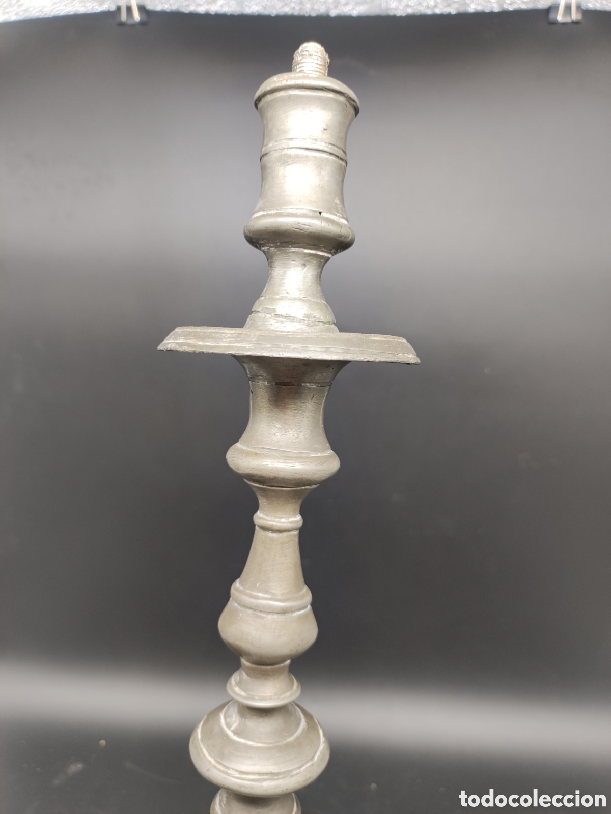 Antig&uuml;edades: Candelero de esta&ntilde;o antiguo - Foto 3