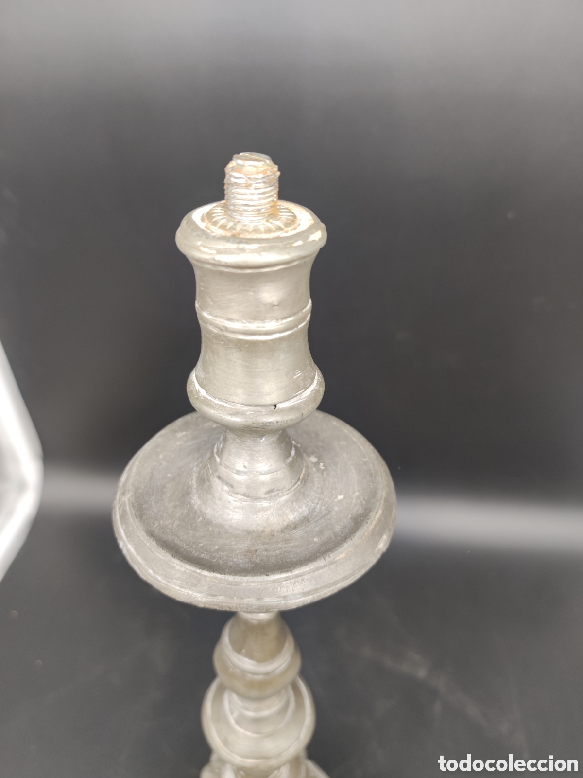 Antig&uuml;edades: Candelero de esta&ntilde;o antiguo - Foto 4