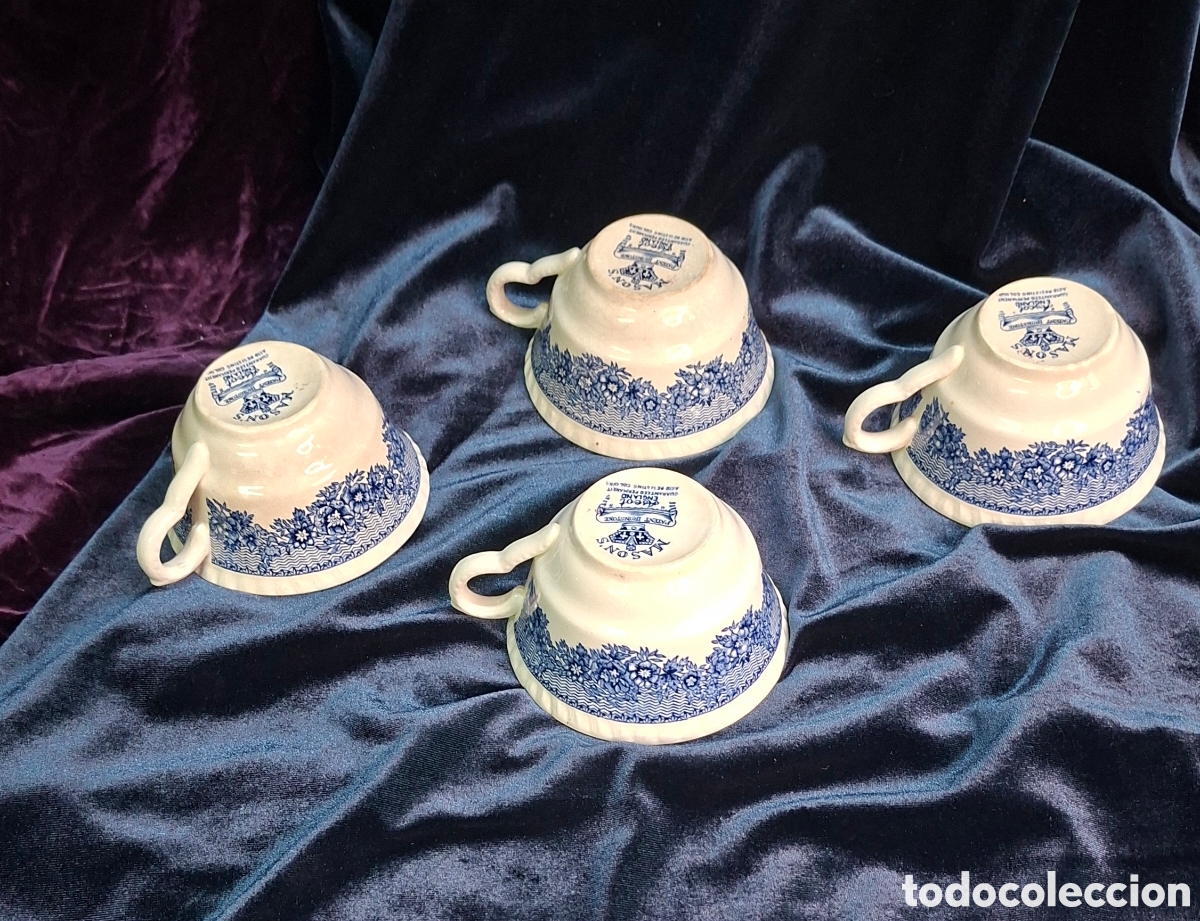 Antiguidades: Tazas antiguas Mason's Ironstone Inglaterra azul