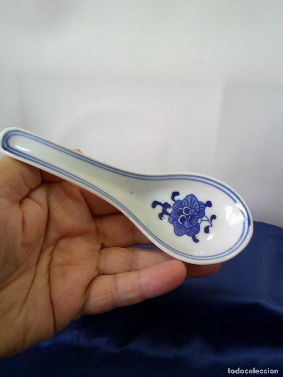 Antig&uuml;edades: &iexcl;&iexcl; CUCHARA. (Para WASABI.) JAPON. (Porcelana) Pintada a Mano. Con Sello. ORIGINAL. !! C-6.