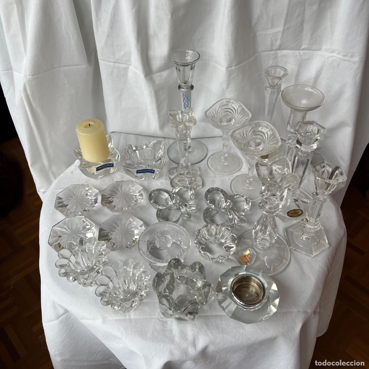 Antig&uuml;edades: Lote Cristaler&iacute;a Fina: 23 Candelabros, Portavelas y Posavasos (Villeroy & Boch, Bohemia, Nachtmann)