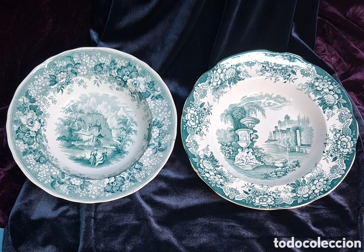 Antig&uuml;edades: Platos hondos ingleses antiguos Siglo XIX