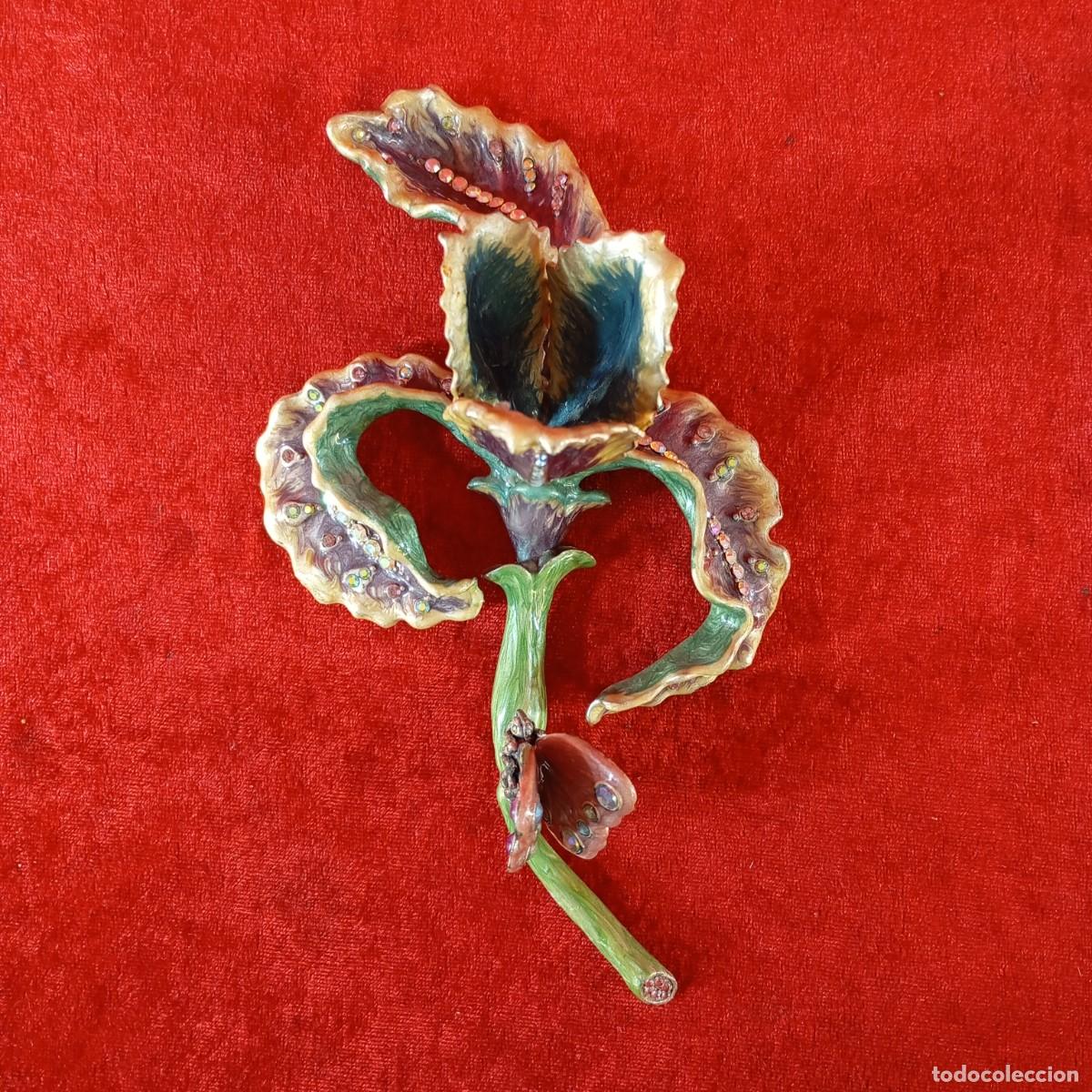Antiques: ESCULTURA DECORATIVA FLORAL DE CERAMICA - ESMALTADA A MANO - ART NOUVEAU - VINTAGE - 21 CM ALTO