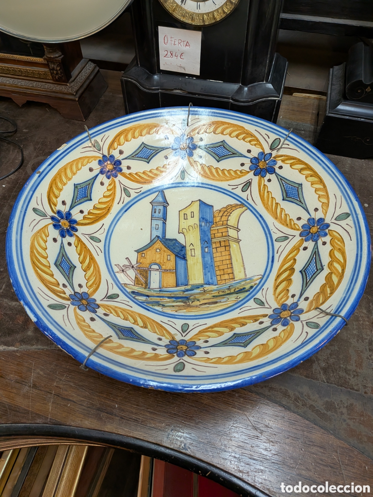 Antiques: Gran plato de talavera siglo XIX. REF-678/6