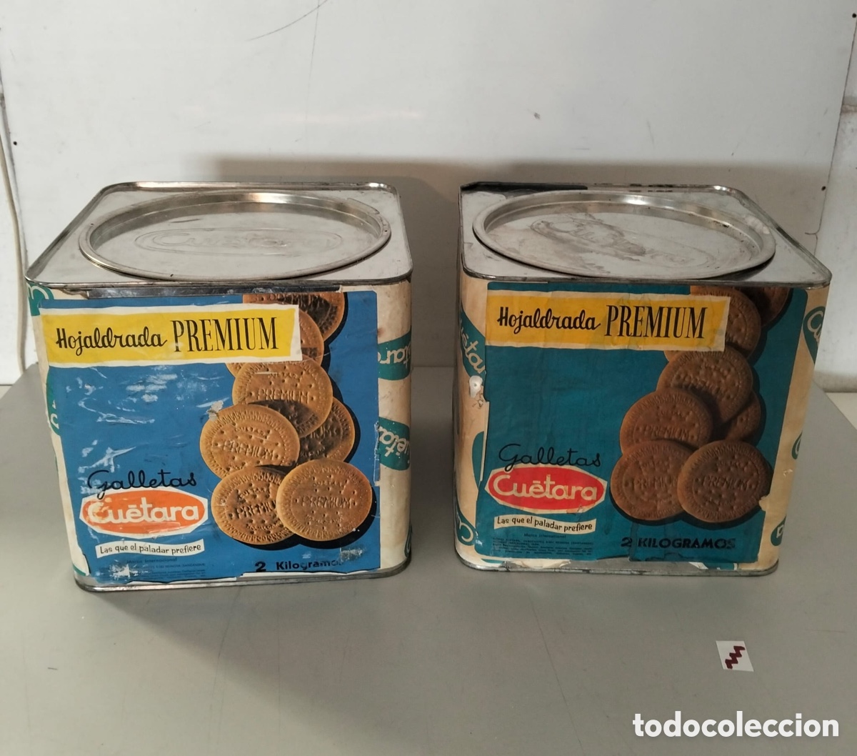 Antig&uuml;edades: ANTIGUAS CAJAS DE GALLETAS CUETARA EN HOJALATA Y PAPEL CON PUBLICIDAD SURTIDO A&Ntilde;OS 60.