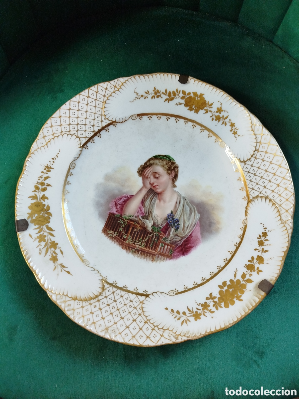 Antig&uuml;edades: Plato de porcelana de Sevres