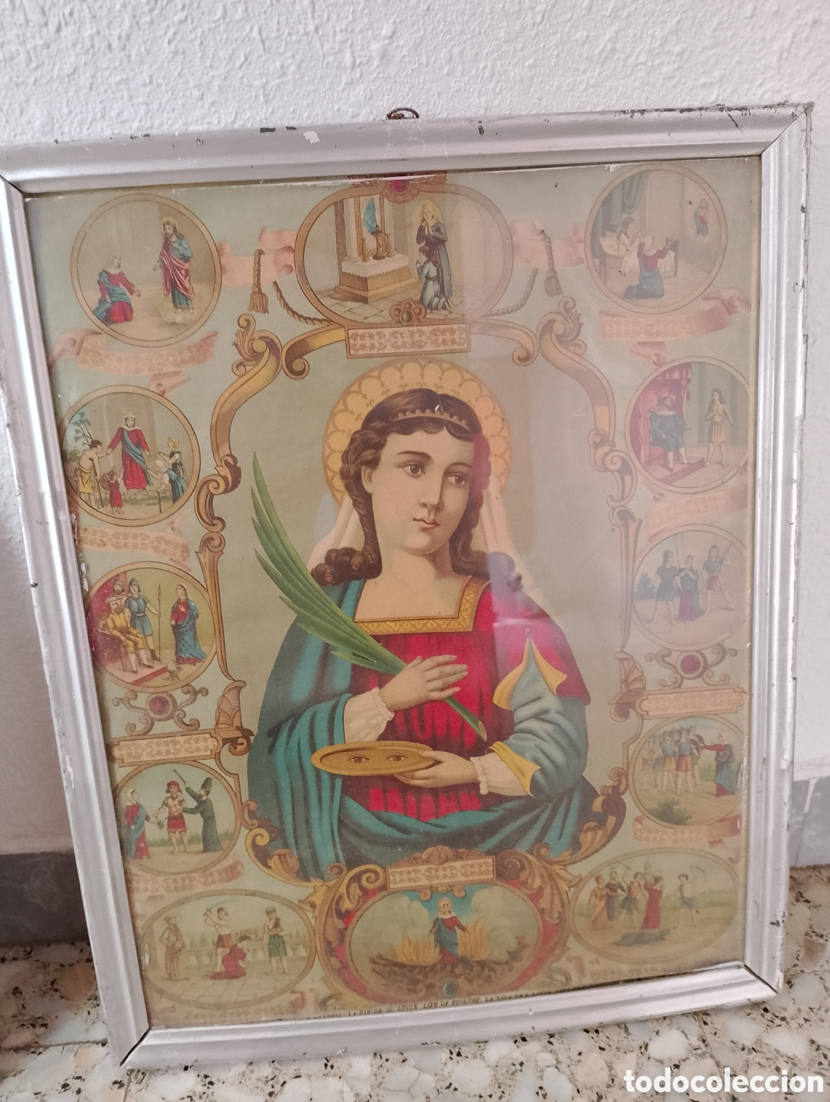 Antig&uuml;edades: Cuadro antiguo de Santa Luc&iacute;a Patrona de la vista