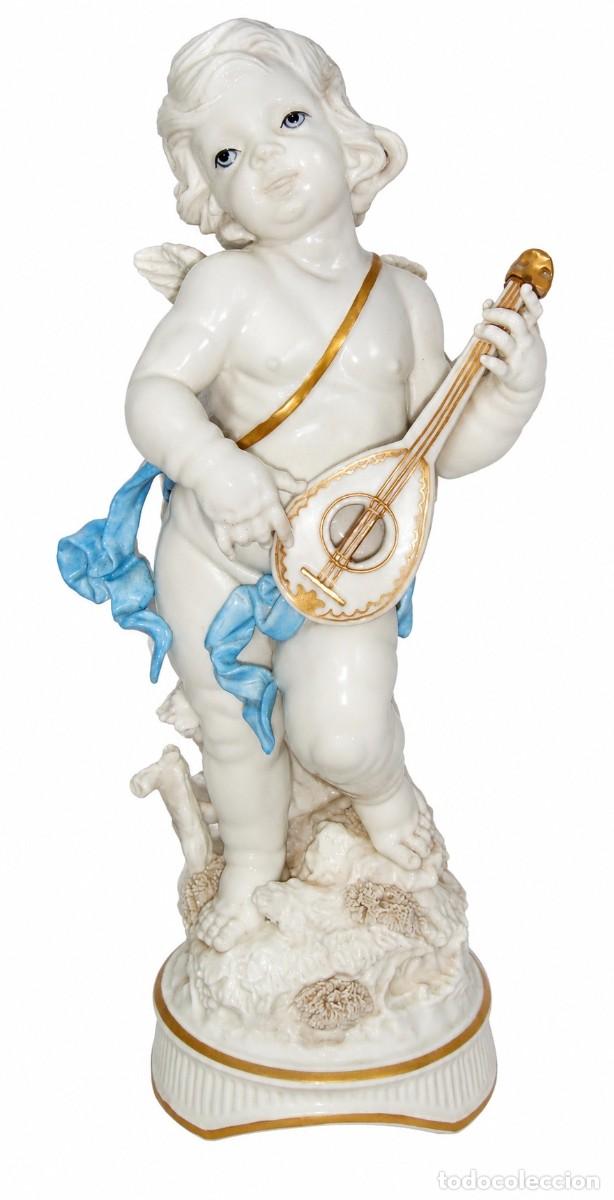 Antiquit&auml;ten: &Aacute;ngel M&uacute;sico de Porcelana Algora &middot; Instrumento de Cuerda &middot; Espa&ntilde;a &middot; ca. 1970&ndash;1990