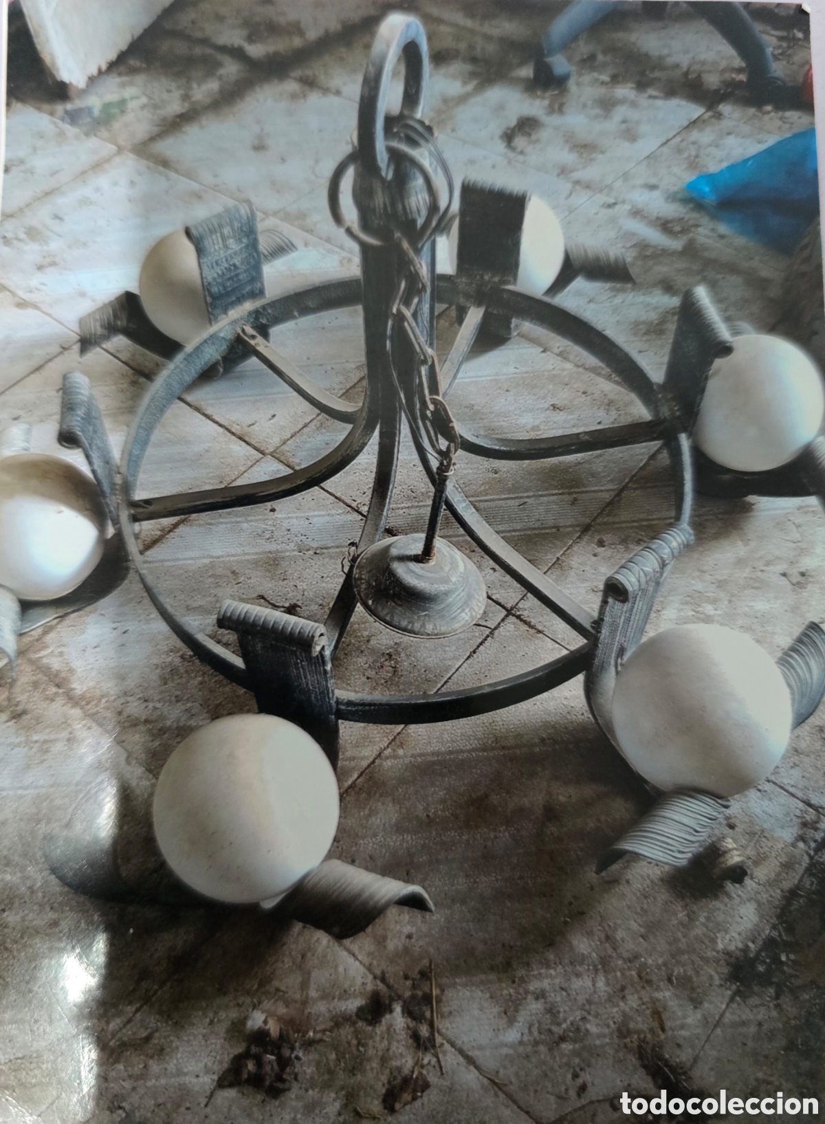 Antig&uuml;edades: Lampara de hierro forjado estilo rustico - Foto 1