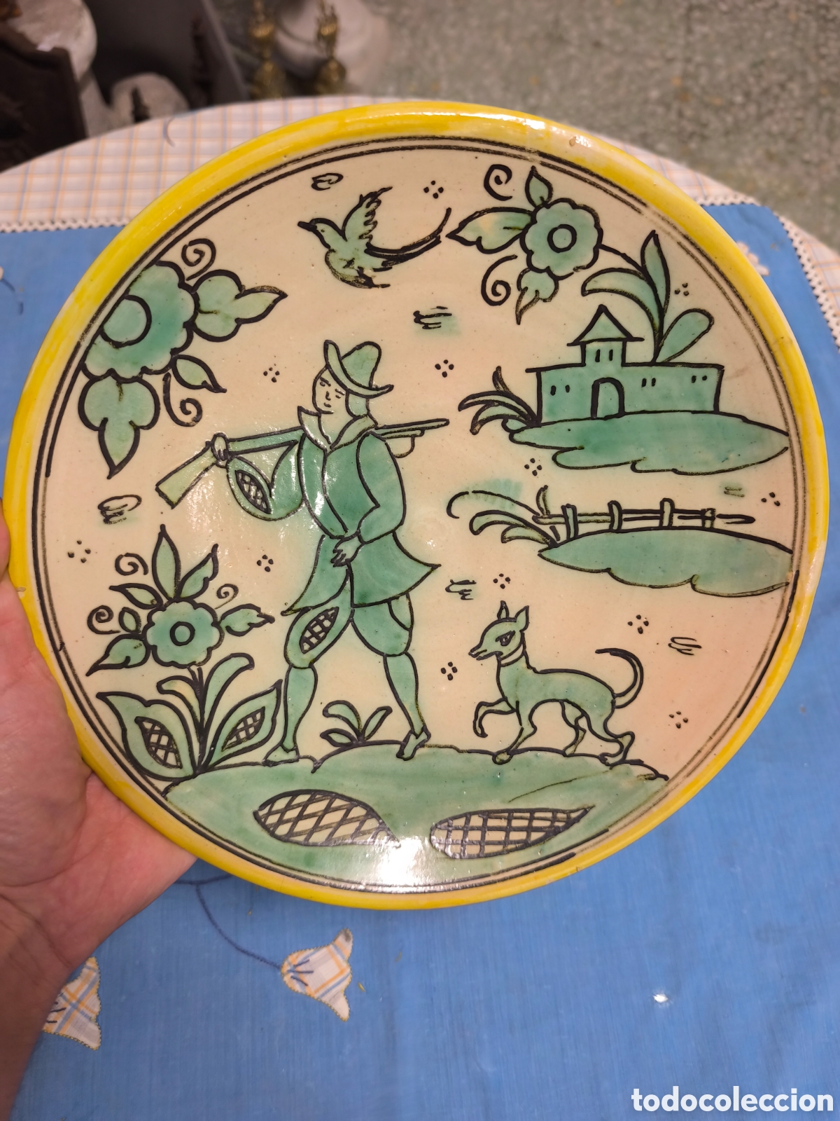 Antig&uuml;edades: Plato cer&aacute;mica Puente arzobispo Talavera Pedro de la Cal