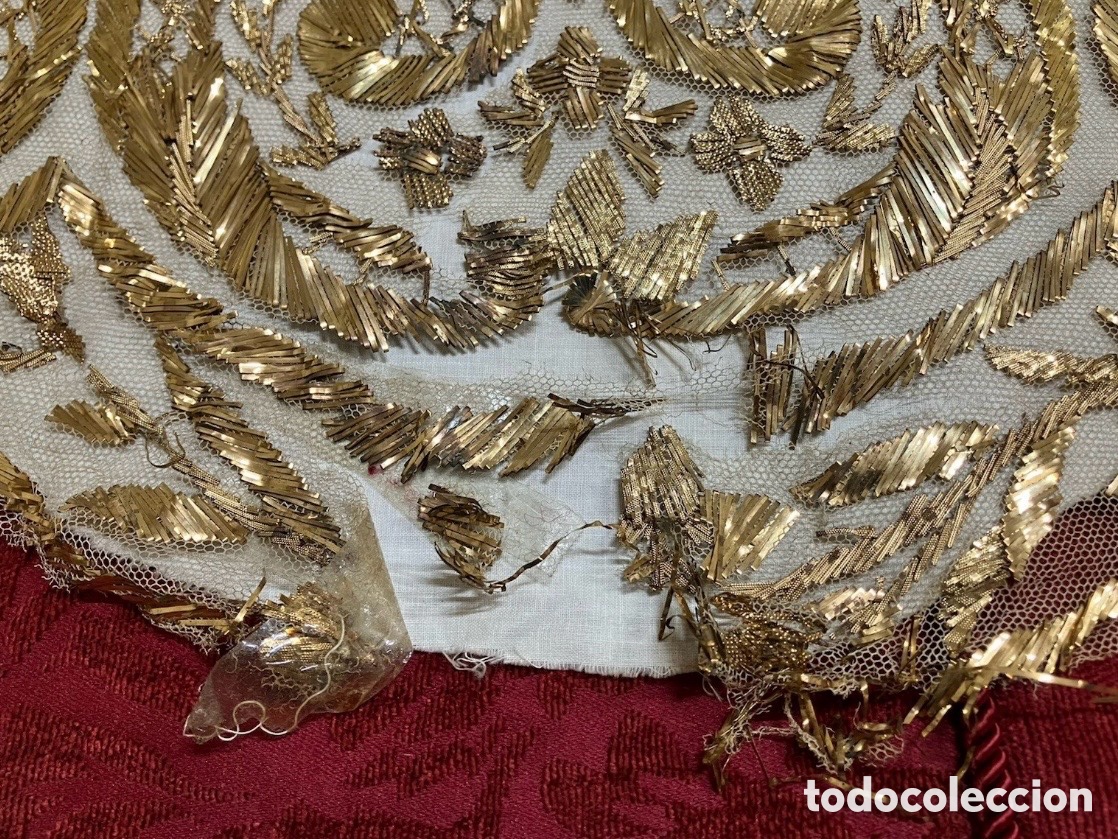 Antig&uuml;edades: Frontal de altar hojilla bordado oro - Foto 4