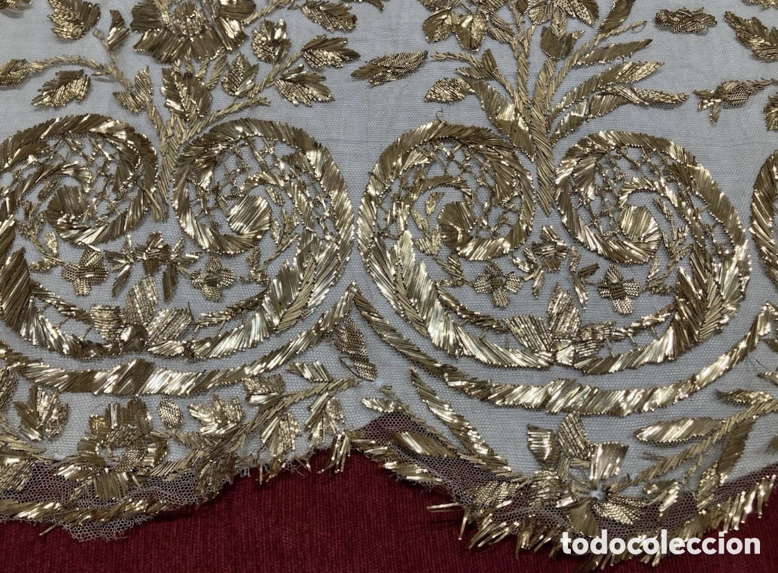 Antig&uuml;edades: Frontal de altar hojilla bordado oro - Foto 6