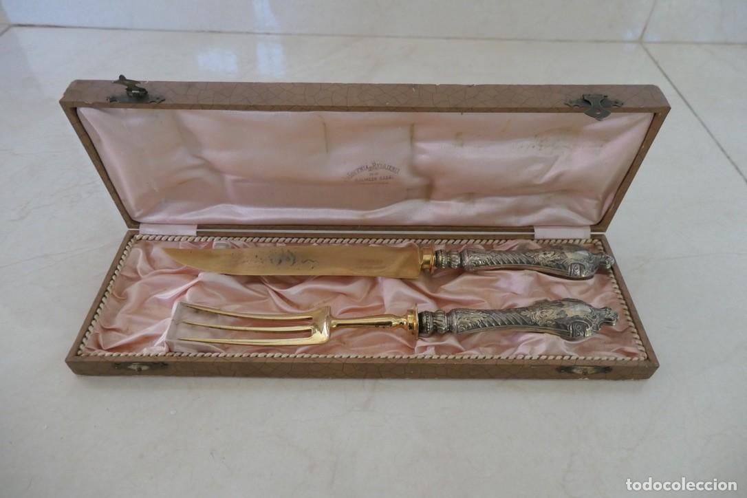 Antiguidades: Cubiertos tarta antiguos, juego postre estuche, cuberter&iacute;a vintage Stahl, joyer&iacute;a Salvador Nadal