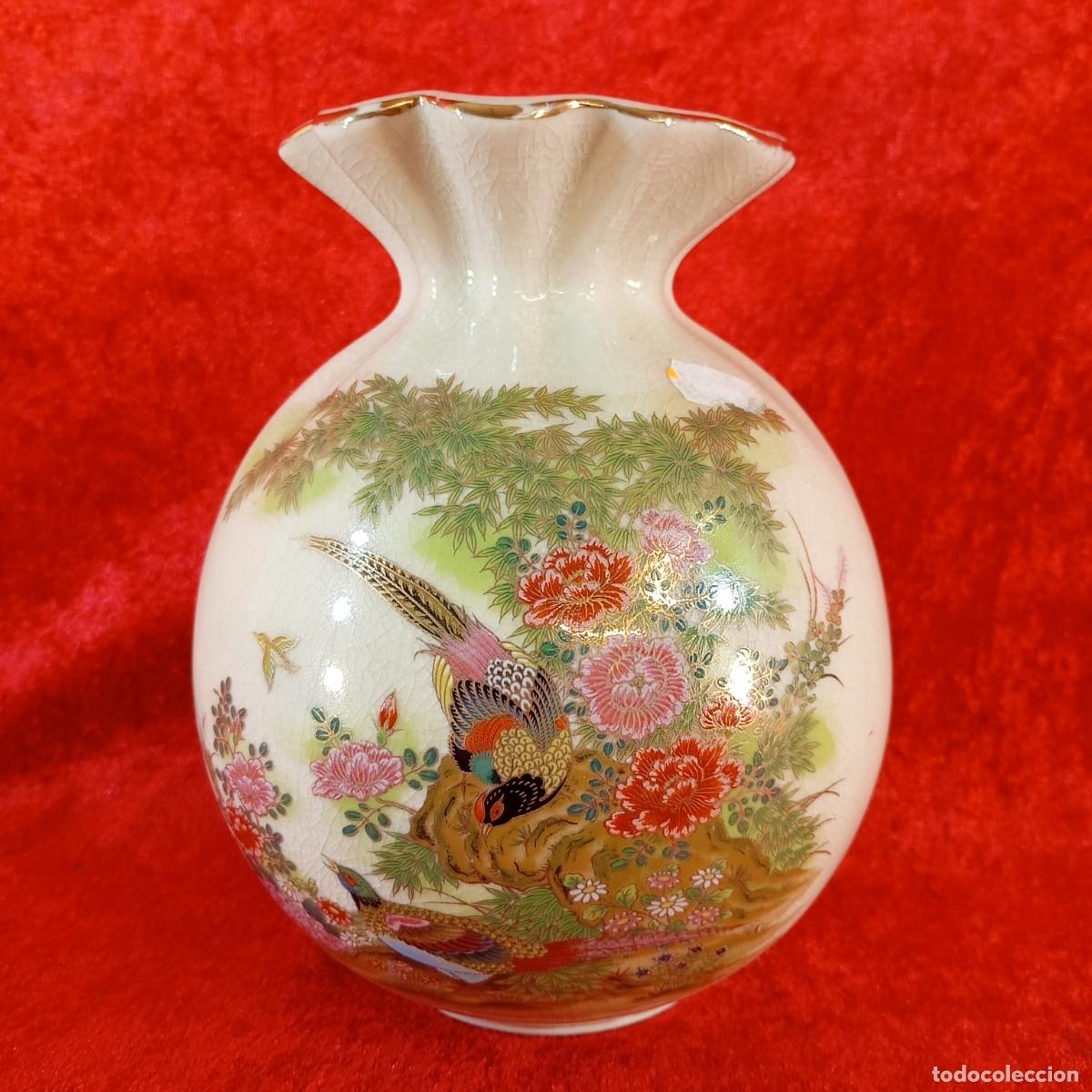 Antig&uuml;edades: ANTIGUO JARR&Oacute;N DE PORCELANA JAPONES - ESMALTE CRAQUELADO - PINTADO A MANO - 1950'S - 18 CM DE ALTO