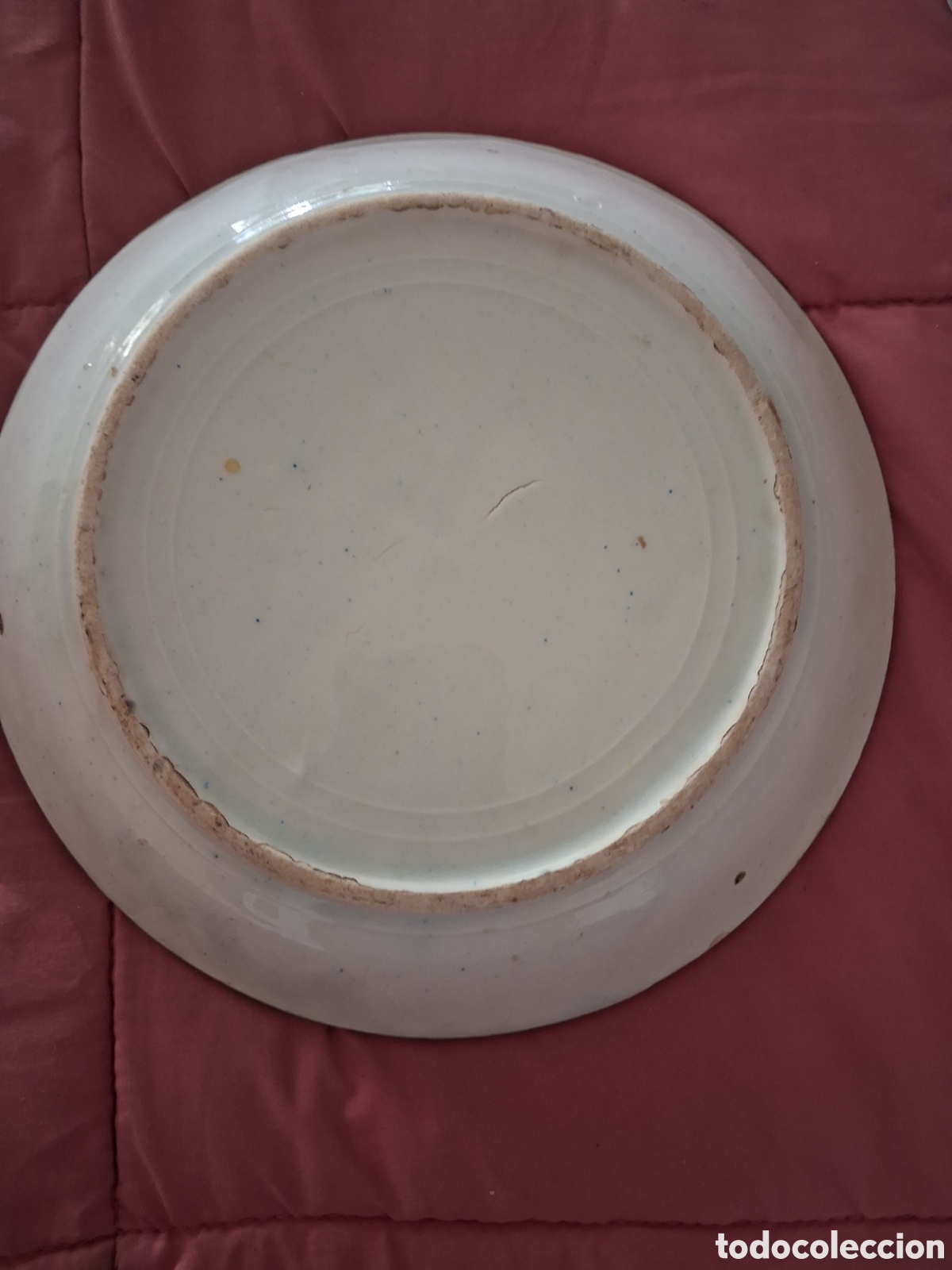 Antig&uuml;edades: ANTIGUO PLATO CON DOS PAJAROS COLOR MARRON EN EL CENTRO - Foto 3