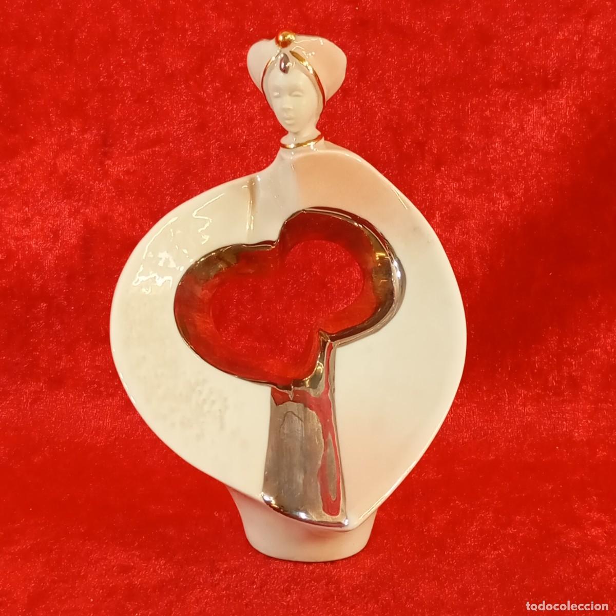 Antig&uuml;edades: HERMOSA FIGURA DECORATIVA DE PORCELANA - ESTILO ART D&Eacute;CO - PORCELANAS GALOS - 13 CM DE ALTO