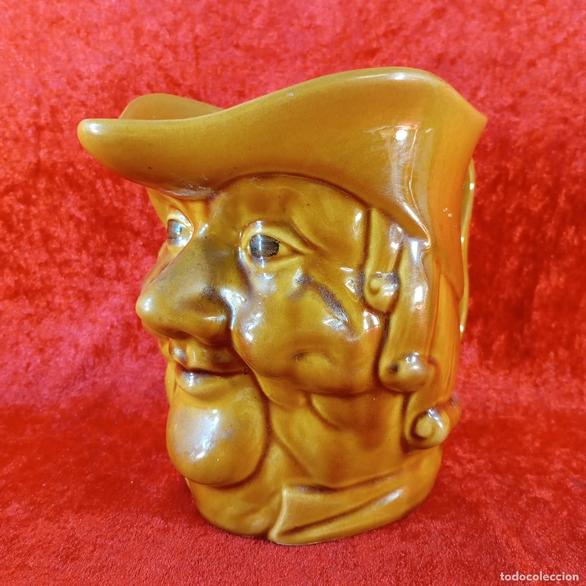 Antig&uuml;edades: ANTIGUA JARRA DE CERAMICA - ESTILO TOBY - PERSONAJE HISTORICO - 17 CM DE DIAMETRO