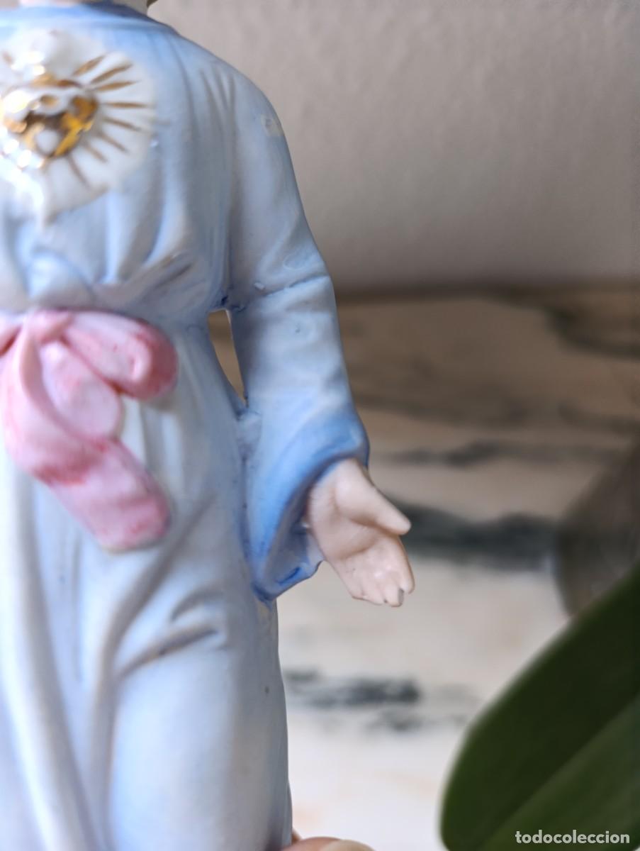 Antig&uuml;edades: Coraz&oacute;n de Jes&uacute;s de porcelana biscuit - Foto 4