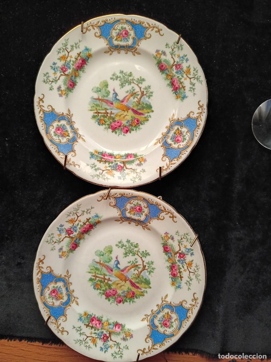 Antig&uuml;edades: Dos antiguos platos de porcelana Foley Bone China 1850