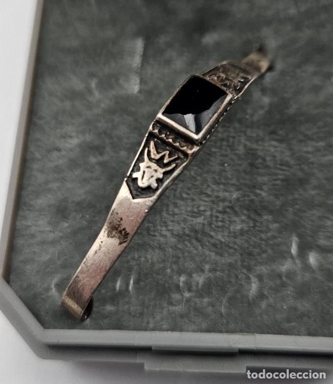 Antig&uuml;edades: VINTAGE ELEMENT D'UN BRACELET EN ARGENT 925 CABOCHON ONYX