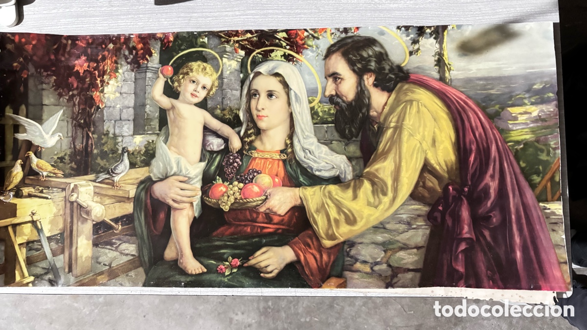 Antig&uuml;edades: L&aacute;mina Religiosa La Sagrada Familia