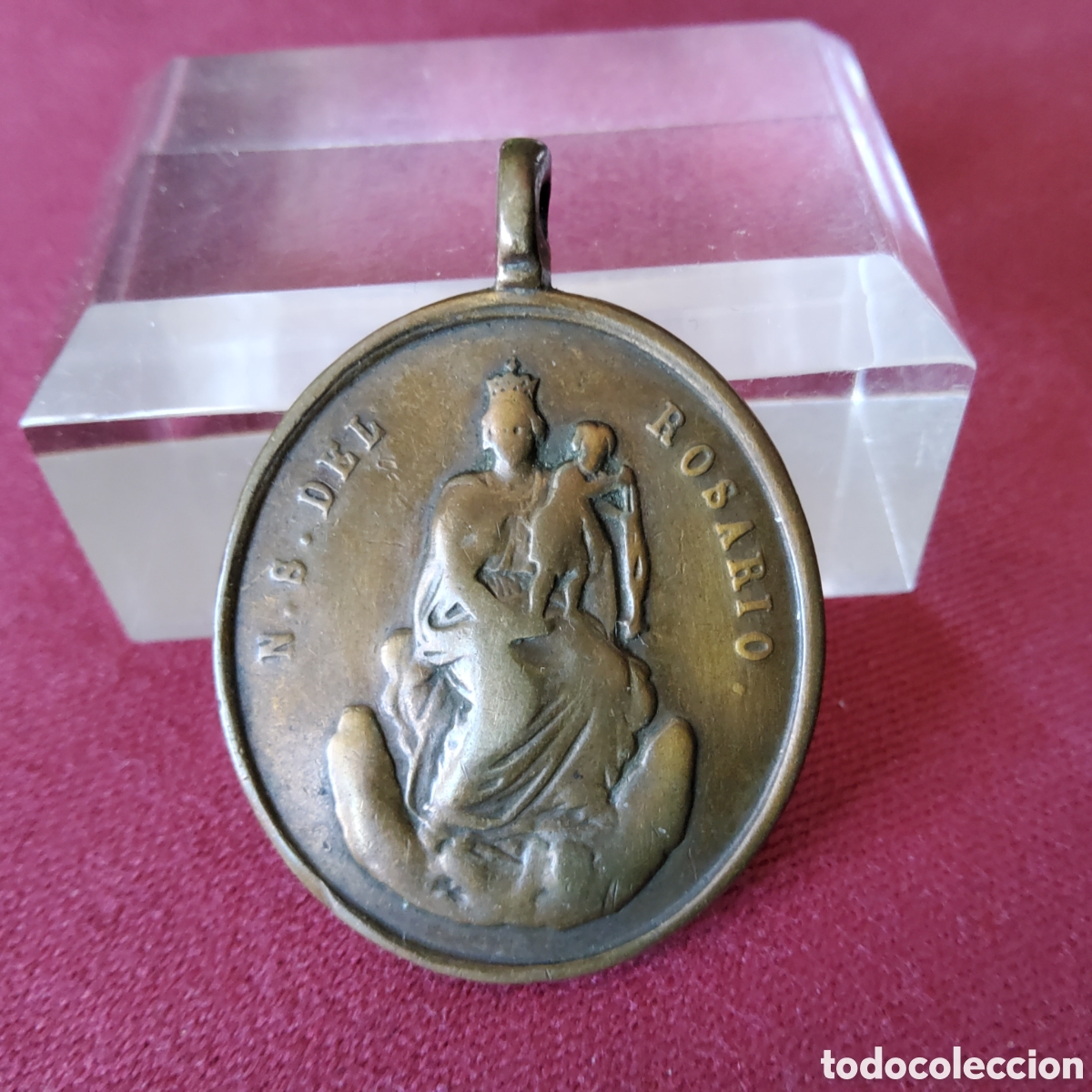 Antig&uuml;edades: ANTIGUA MEDALLA DE BRONCE Y OVALADA DE N. S. DEL CARMEN Y N. S. DEL ROSARIO